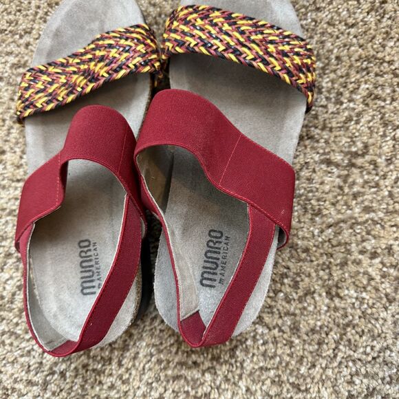 Munro Womens Pisces Woven Design Slip on Sandals Red US Size 9 WW Comfort - Picture 9 of 11